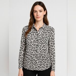 Banana Republic Leopard Print Button Down Blouse Women’s Size 10